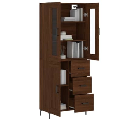 vidaXL k&otilde;rge kapp, pruun tamm, 69,5 x 34 x 180 cm, tehispuit