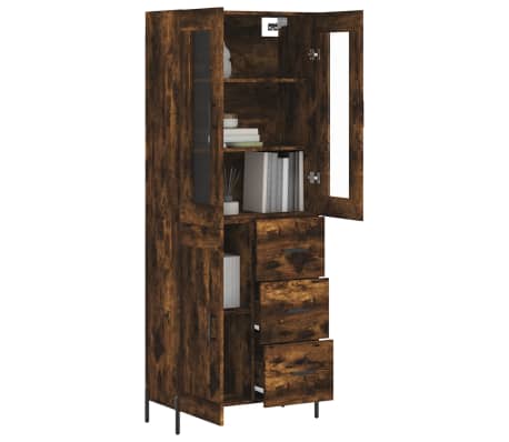 vidaXL Highboard Räuchereiche 69,5x34x180 cm Holzwerkstoff