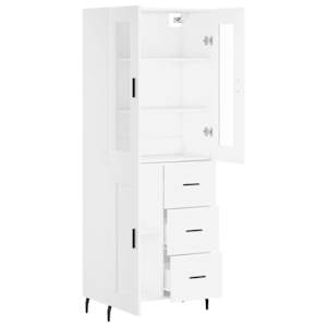 Skříň highboard bílá 69,5 x 34 x 180 cm kompozitní dřevo - obrázek 4