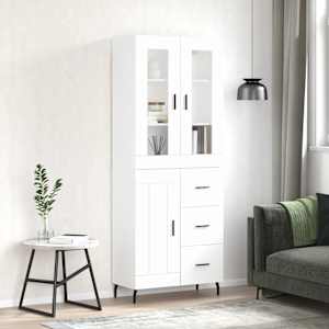 Skříň highboard bílá 69,5 x 34 x 180 cm kompozitní dřevo - obrázek 1