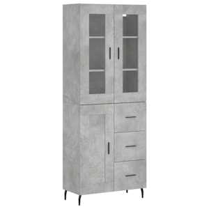 Skříň highboard betonově šedá 69,5x34x180 cm kompozitní dřevo - obrázek 2