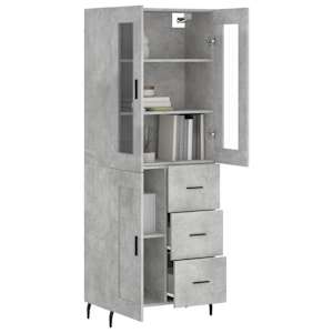 Skříň highboard betonově šedá 69,5x34x180 cm kompozitní dřevo - obrázek 3