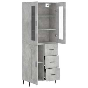 Skříň highboard betonově šedá 69,5x34x180 cm kompozitní dřevo - obrázek 4