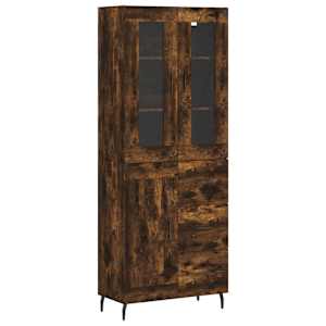 Skříň highboard kouřový dub 69,5 x 34 x 180 cm kompozitní dřevo - obrázek 2