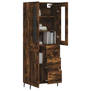 Skříň highboard kouřový dub 69,5 x 34 x 180 cm kompozitní dřevo - obrázek 3