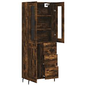 Skříň highboard kouřový dub 69,5 x 34 x 180 cm kompozitní dřevo - obrázek 4