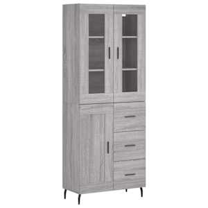 Skříň highboard šedá sonoma 69,5 x 34 x 180 cm kompozitní dřevo - obrázek 2