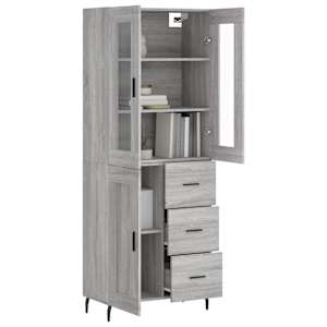 Skříň highboard šedá sonoma 69,5 x 34 x 180 cm kompozitní dřevo - obrázek 3