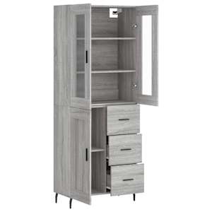 Skříň highboard šedá sonoma 69,5 x 34 x 180 cm kompozitní dřevo - obrázek 4