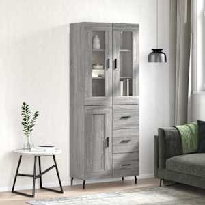 Skříň highboard šedá sonoma 69,5 x 34 x 180 cm kompozitní dřevo - obrázek 1