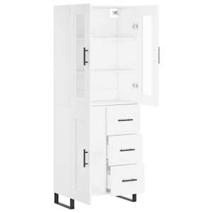 Skříň highboard bílá 69,5 x 34 x 180 cm kompozitní dřevo - obrázek 4
