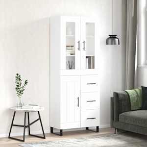 Skříň highboard bílá 69,5 x 34 x 180 cm kompozitní dřevo - obrázek 1