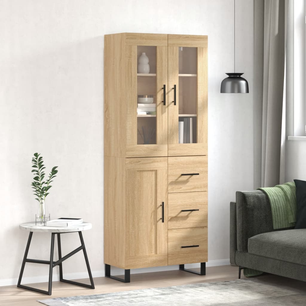 vidaXL Dulap înalt, stejar sonoma, 69,5x34x180 cm, lemn compozit