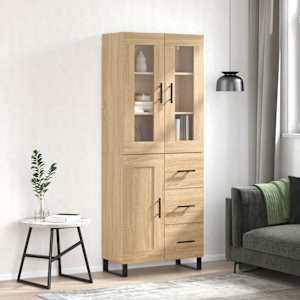 Skříň highboard dub sonoma 69,5 x 34 x 180 cm kompozitní dřevo - obrázek 1