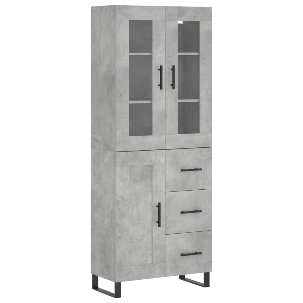 vidaXL Skříň highboard betonově šedá 69,5x34x180 cm kompozitní dřevo