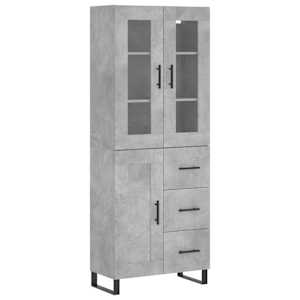 Skříň highboard betonově šedá 69,5x34x180 cm kompozitní dřevo - obrázek 2