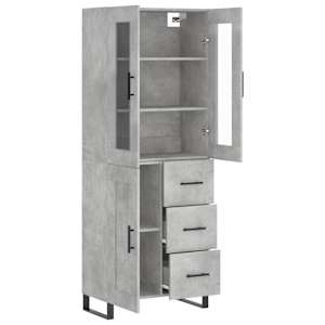 Skříň highboard betonově šedá 69,5x34x180 cm kompozitní dřevo - obrázek 4