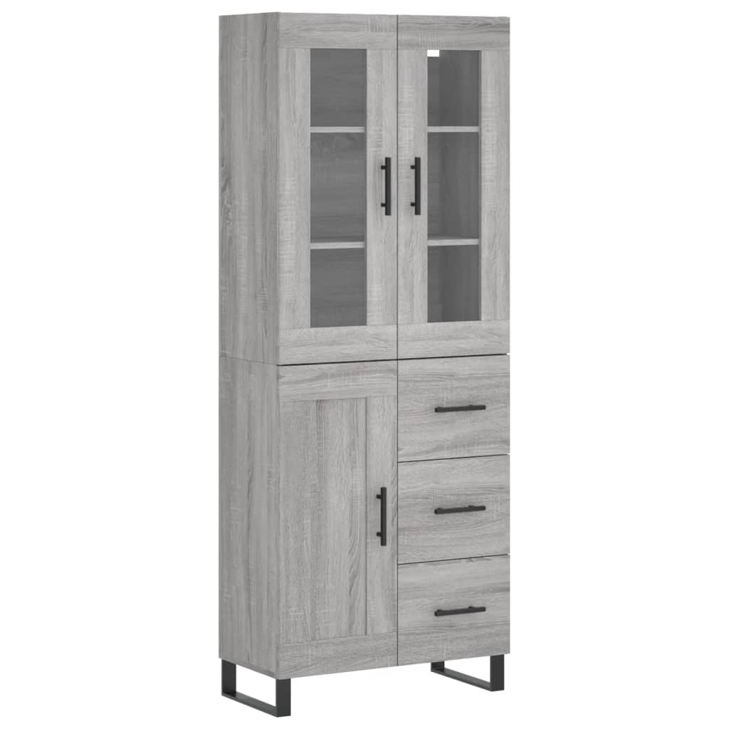 vidaXL Skříň highboard šedá sonoma 69,5 x 34 x 180 cm kompozitní dřevo
