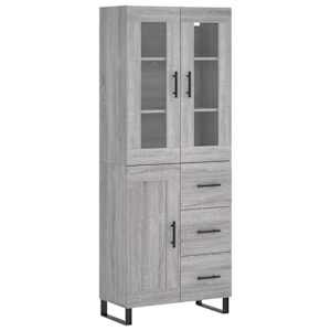 Skříň highboard šedá sonoma 69,5 x 34 x 180 cm kompozitní dřevo - obrázek 2