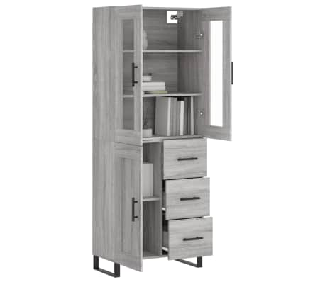 vidaXL Dulap &icirc;nalt, gri sonoma, 69,5x34x180 cm, lemn compozit