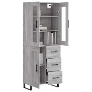 Skříň highboard šedá sonoma 69,5 x 34 x 180 cm kompozitní dřevo - obrázek 3