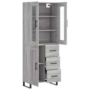 Skříň highboard šedá sonoma 69,5 x 34 x 180 cm kompozitní dřevo - obrázek 4