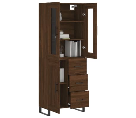 vidaXL Highboard Braun Eichen-Optik 69,5x34x180 cm Holzwerkstoff