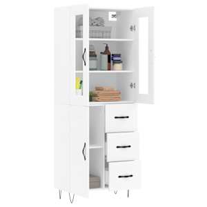 Skříň highboard bílá 69,5 x 34 x 180 cm kompozitní dřevo - obrázek 3