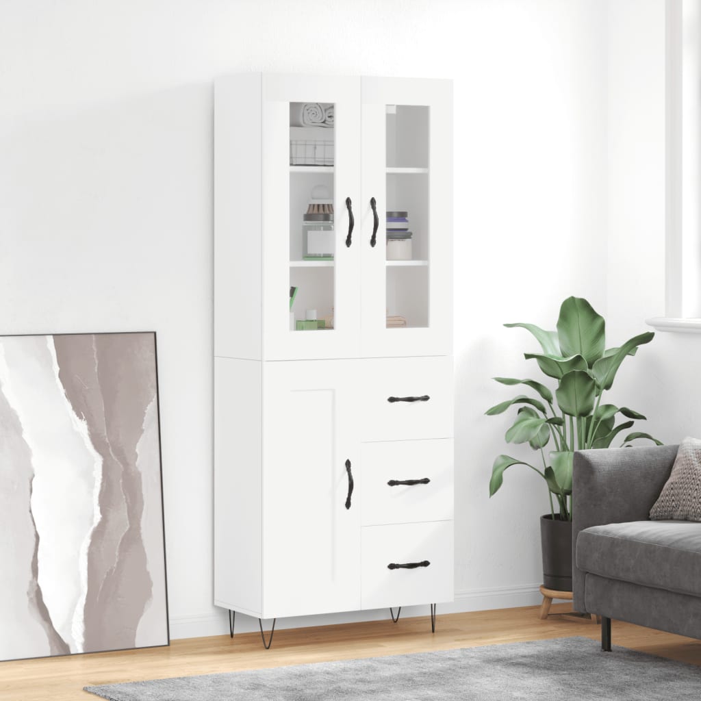 vidaXL Dulap înalt, alb, 69,5x34x180 cm, lemn compozit