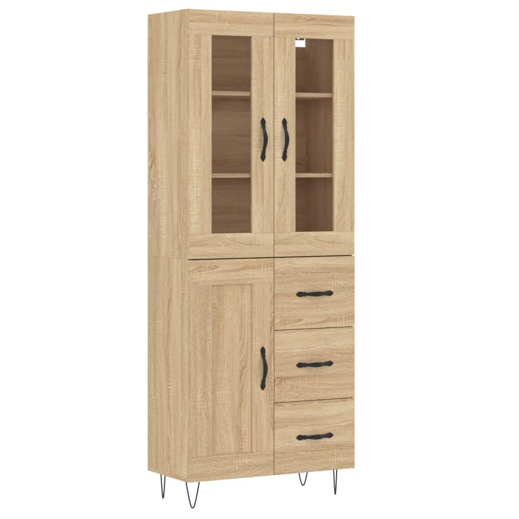 vidaXL Skříň highboard dub sonoma 69,5 x 34 x 180 cm kompozitní dřevo