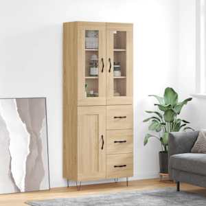 Skříň highboard dub sonoma 69,5 x 34 x 180 cm kompozitní dřevo - obrázek 1