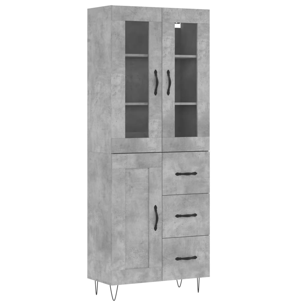 vidaXL Skříň highboard betonově šedá 69,5x34x180 cm kompozitní dřevo