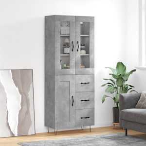 Skříň highboard betonově šedá 69,5x34x180 cm kompozitní dřevo - obrázek 1