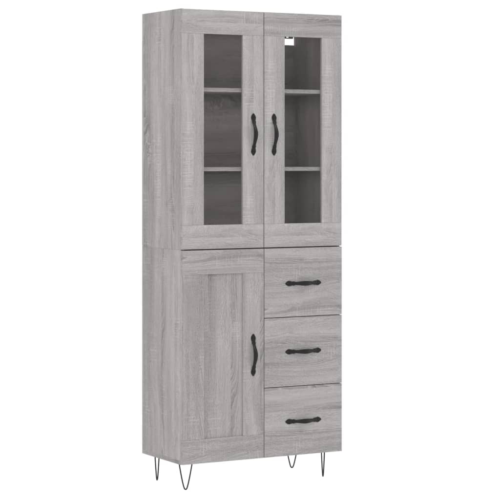 VidaXL Hoge Kast 69, 5x34x180 Cm Bewerkt Hout Grijs Sonoma Eikenkleurig