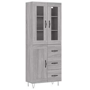 Skříň highboard šedá sonoma 69,5 x 34 x 180 cm kompozitní dřevo - obrázek 2