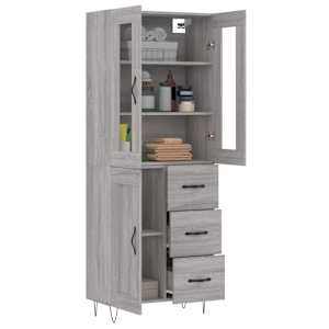 Skříň highboard šedá sonoma 69,5 x 34 x 180 cm kompozitní dřevo - obrázek 3