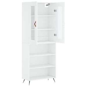 Skříň highboard bílá 69,5 x 34 x 180 cm kompozitní dřevo - obrázek 4