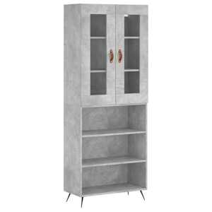 Skříň highboard betonově šedá 69,5x34x180 cm kompozitní dřevo - obrázek 2