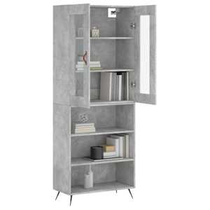 Skříň highboard betonově šedá 69,5x34x180 cm kompozitní dřevo - obrázek 3