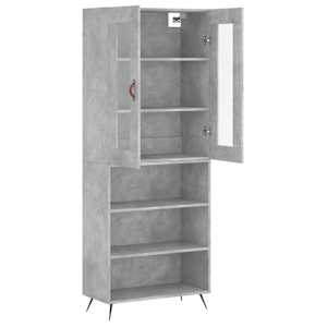Skříň highboard betonově šedá 69,5x34x180 cm kompozitní dřevo - obrázek 4