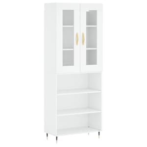 Skříň highboard bílá 69,5 x 34 x 180 cm kompozitní dřevo - obrázek 2