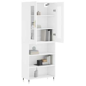 Skříň highboard bílá 69,5 x 34 x 180 cm kompozitní dřevo - obrázek 3