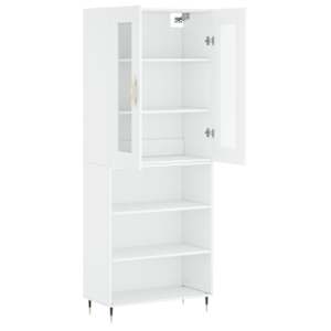 Skříň highboard bílá 69,5 x 34 x 180 cm kompozitní dřevo - obrázek 4