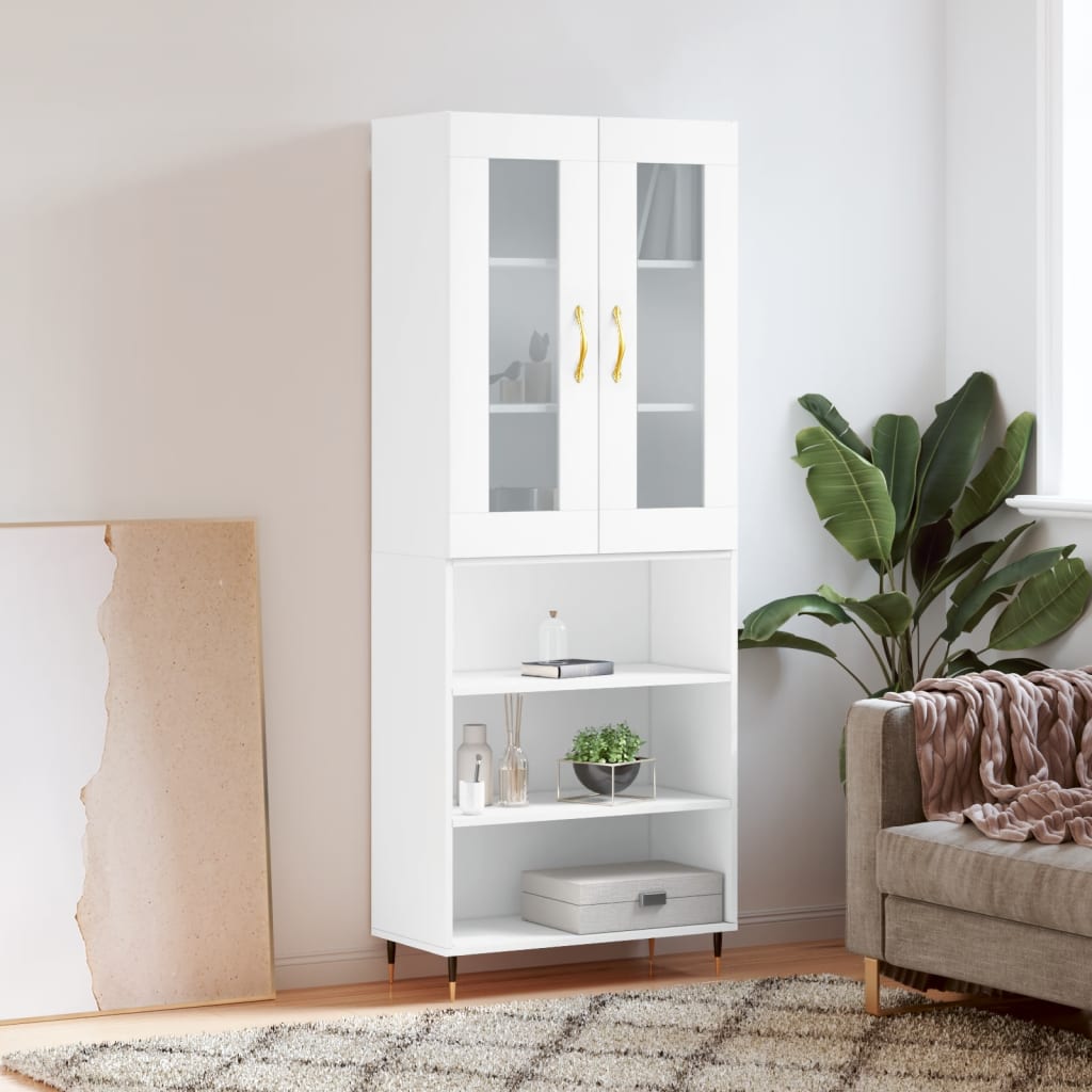 Skříň highboard bílá 69,5 x 34 x 180 cm kompozitní dřevo