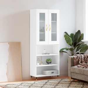 Skříň highboard bílá 69,5 x 34 x 180 cm kompozitní dřevo - obrázek 1