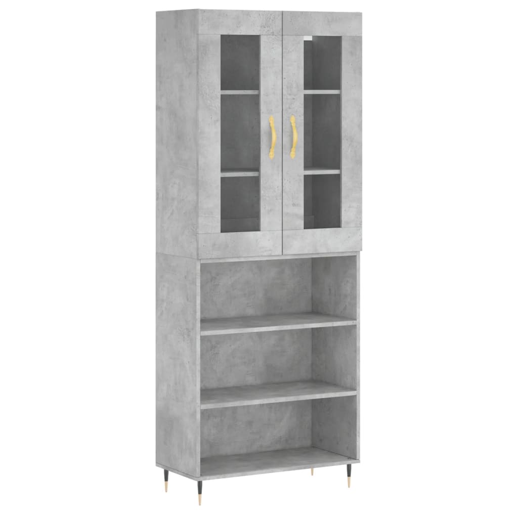 vidaXL Skříň highboard betonově šedá 69,5x34x180 cm kompozitní dřevo