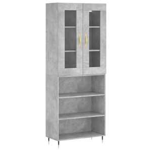 Skříň highboard betonově šedá 69,5x34x180 cm kompozitní dřevo - obrázek 2