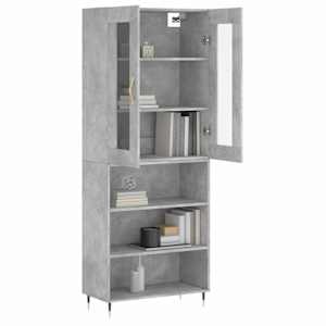 Skříň highboard betonově šedá 69,5x34x180 cm kompozitní dřevo - obrázek 11