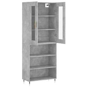Skříň highboard betonově šedá 69,5x34x180 cm kompozitní dřevo - obrázek 3