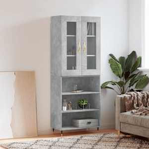 Skříň highboard betonově šedá 69,5x34x180 cm kompozitní dřevo - obrázek 1